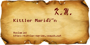 Kittler Marián névjegykártya